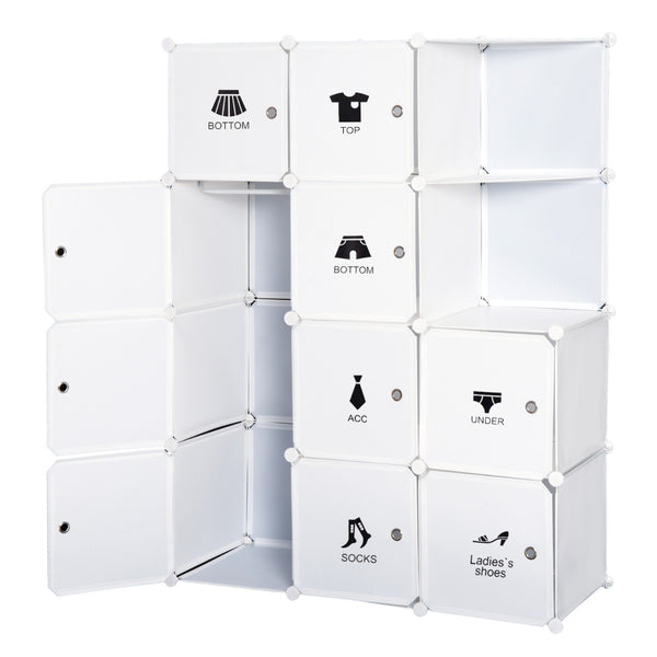 sconto Armoire Modulable 10 Cubes Blanc 111x47x145 cm
