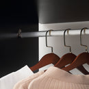 Armadio Guardaroba a 5 Ripiani con Ruote e Barre Appendiabiti in Legno e Alluminio Nero 120x40x128 cm 