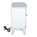 Camino Elettrico da Terra Effetto Fiamma 1800W Bianco 