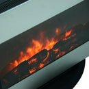 Camino Elettrico da Parete o Terra Effetto Fiamma 1000W/2000W Inox e Nero 