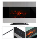 Camino Elettrico da Parete o Terra Effetto Fiamma 1000W/2000W Inox e Nero 