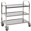 Carrello Portavivande da Cucina 3 Ripiani in Acciaio Inox 85x45x90 cm 