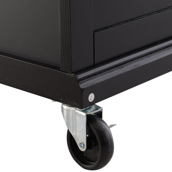 sconto Chariot de Cuisine avec Plateau en Acier Noir 83,5x45,7x90,5 cm