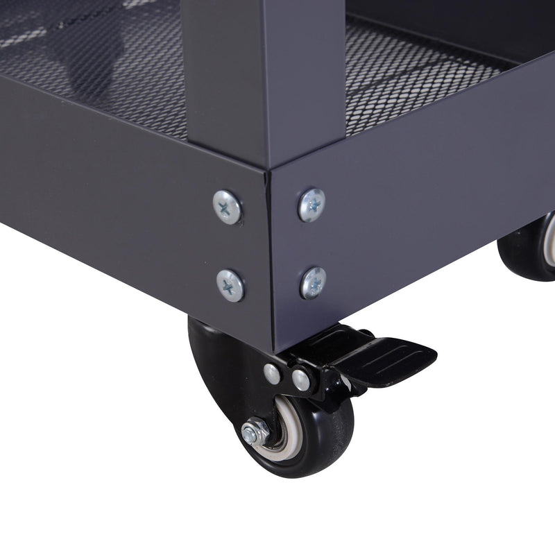 Carrello in Acciaio 3 Ripiani Nero 43.5x28x78 cm 