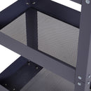 Carrello in Acciaio 3 Ripiani Nero 43.5x28x78 cm 