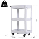 Carrello in Acciaio 3 Ripiani Bianco 43.5x28x78 cm 