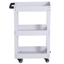 Carrello in Acciaio 3 Ripiani Bianco 43.5x28x78 cm 
