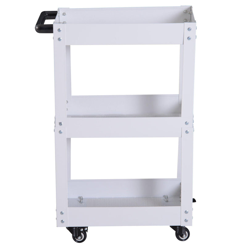 Carrello in Acciaio 3 Ripiani Bianco 43.5x28x78 cm 