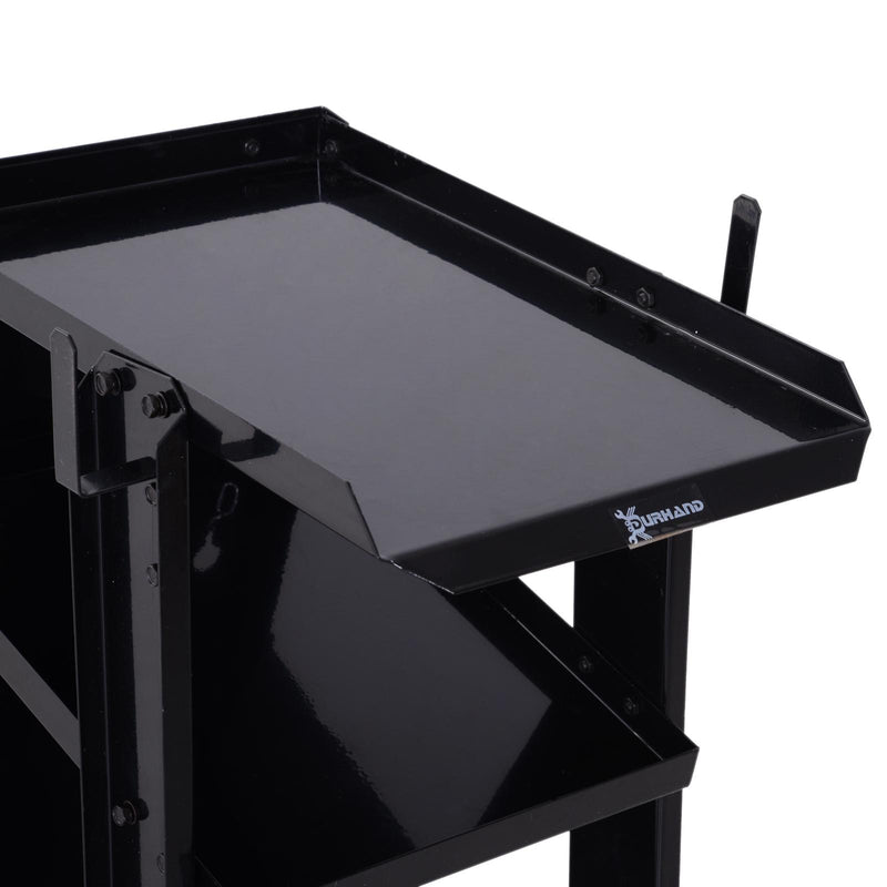 Carrello Porta Utensili Attrezzi a 3 Ripiani 4 Ruote Max 50kg Nero 71x70x39 cm 