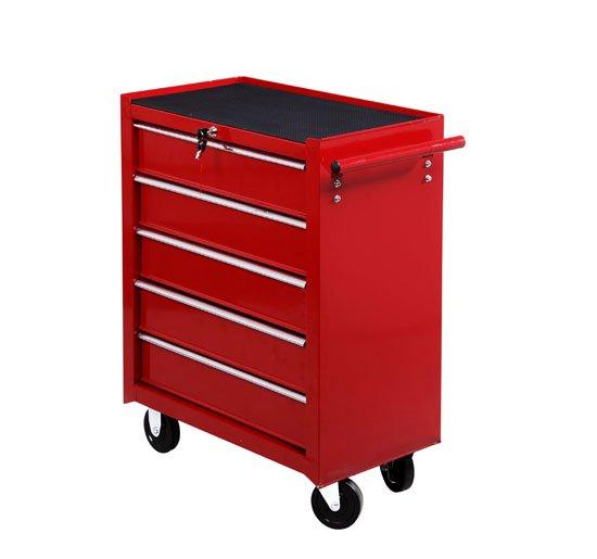 sconto Chariot de travail Commode à outils rouge 67,5x33x77 cm