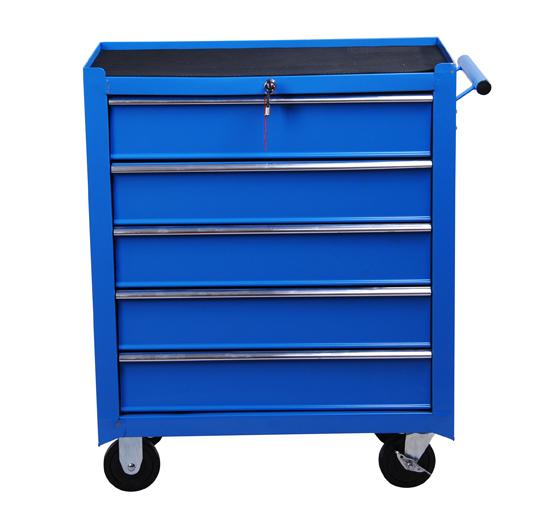Carrello da Lavoro con 5 Cassetti Porta Utensili Blu 67.5x33x77 cm 