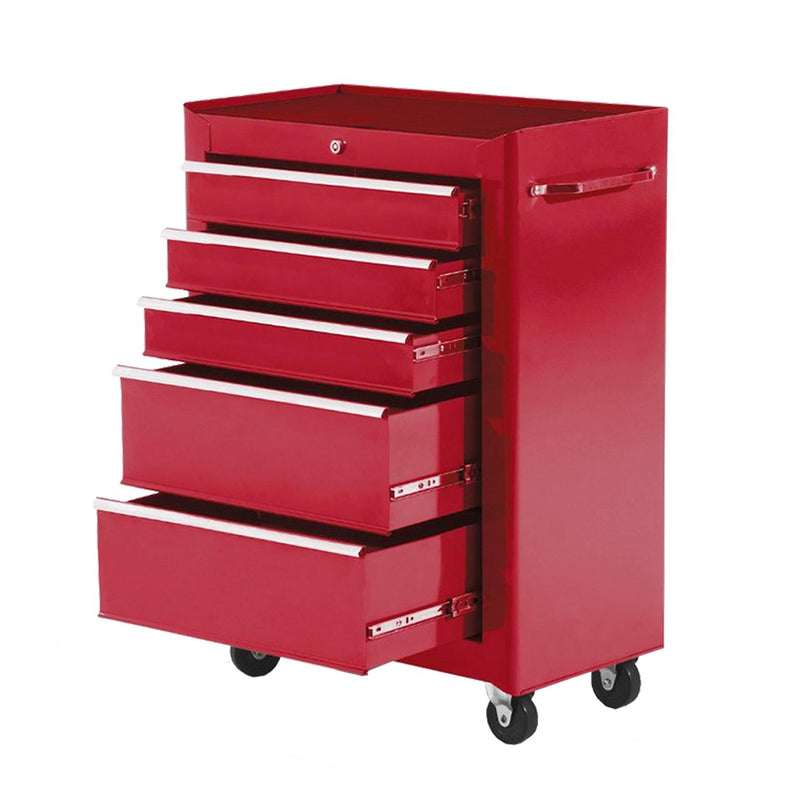 Carrello Porta Utensili Attrezzi Attrezzatura con Cassettiera Rosso 61.5x33x85 cm 