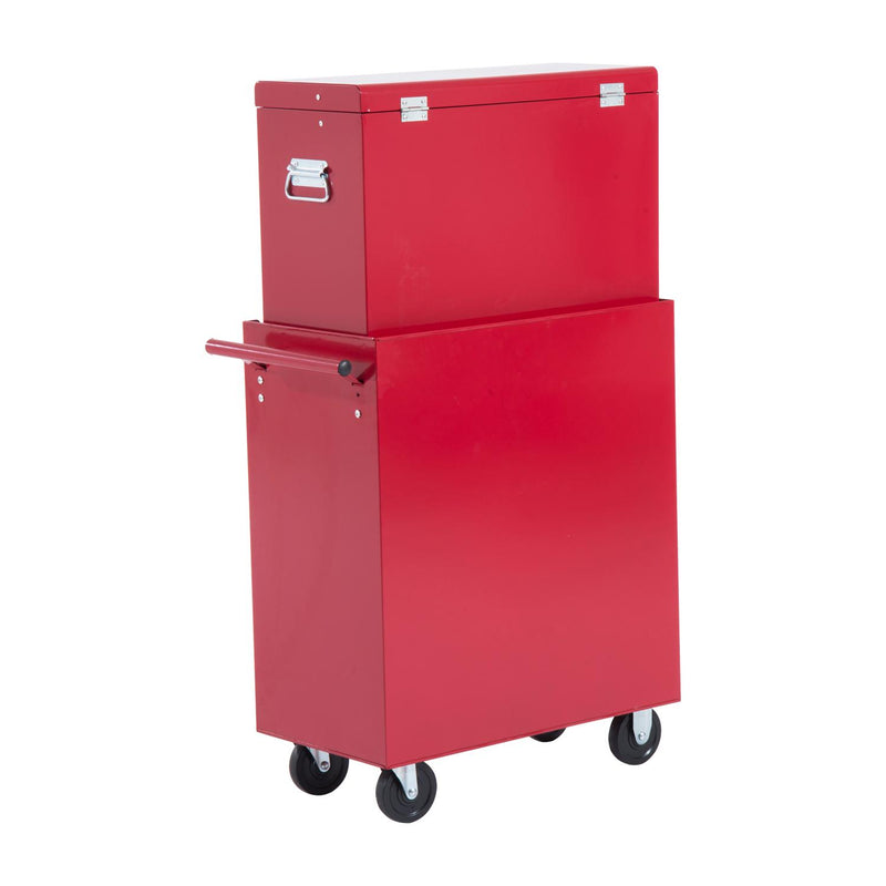 Carrello da Officina Portautensili Attrezzi con Cassettiera Rosso 61.5x33x113 cm 