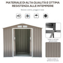 Casetta Box da Giardino in Lamiera Grigio 213x127x185 cm 