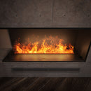 Camino a Vapore Elettrico Bifacciale Angolare a Sinistra 120x50x40 cm Invapo Corner L1200 con Ricarica Automatica Nero      