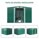 Casetta Box da Giardino in Lamiera Verde 246x192.5x177.5 cm 