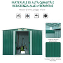 Casetta Box da Giardino in Lamiera Verde 246x192.5x177.5 cm 