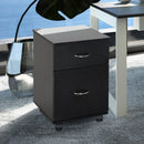 Cassettiera a Rotelle da Ufficio Salvaspazio in Legno Nero 41x39x58 cm 