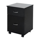 Cassettiera a Rotelle da Ufficio Salvaspazio in Legno Nero 41x39x58 cm 