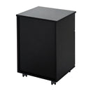 Cassettiera a Rotelle da Ufficio Salvaspazio in Legno Nero 41x39x58 cm 