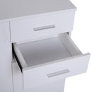 Mobiletto Cassettiera 2 Cassetti 2 Ante con Ripiano Regolabile in Legno Bianco 71x35x76 cm 