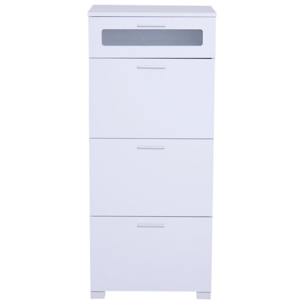 prezzo Commode de Rangement avec 4 Tiroirs en Bois Blanc 50x40x116,5 cm