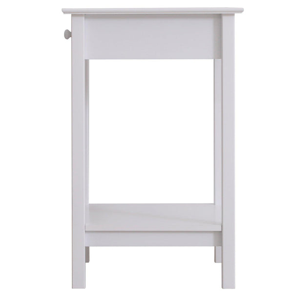 prezzo Table de chevet avec tiroir pour salon salle de bain chambre en bois blanc 39x39x61 cm