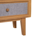 Comodino in Legno 3 Cassetti Legno e Grigio 44x30x63,5 cm 