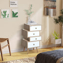 Cassettiera in Legno Stile Nordico Legno e Bianco 47x29.5x81 cm 