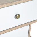 Cassettiera in Legno Stile Nordico Legno e Bianco 47x29.5x81 cm 