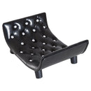 Divanetto Cuccia per Cani e Gatti in Similpelle e Legno Nero 58x43x25 cm 