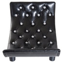 Divanetto Cuccia per Cani e Gatti in Similpelle e Legno Nero 58x43x25 cm 