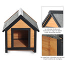 Cuccia per Cani da Esterno con Tetto Spiovente in Legno di Abete Impermeabile 56x60.5x66 cm 