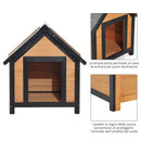 Cuccia per Cani da Esterno con Tetto Spiovente in Legno di Abete Impermeabile 56x60.5x66 cm 