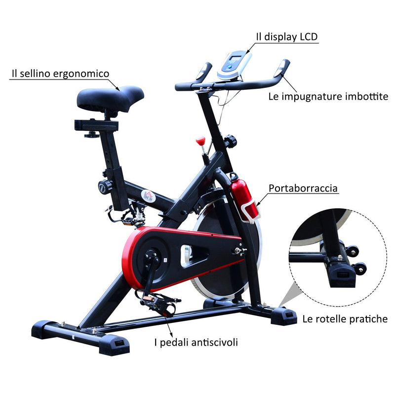 Cyclette Professionale per Allenamento Aerobico Nera 