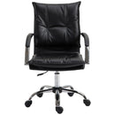 Poltrona Direzionale da Ufficio Imbottita con Altezza Regolabile in Pelle PU Nero 