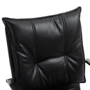 Poltrona Direzionale da Ufficio Imbottita con Altezza Regolabile in Pelle PU Nero 