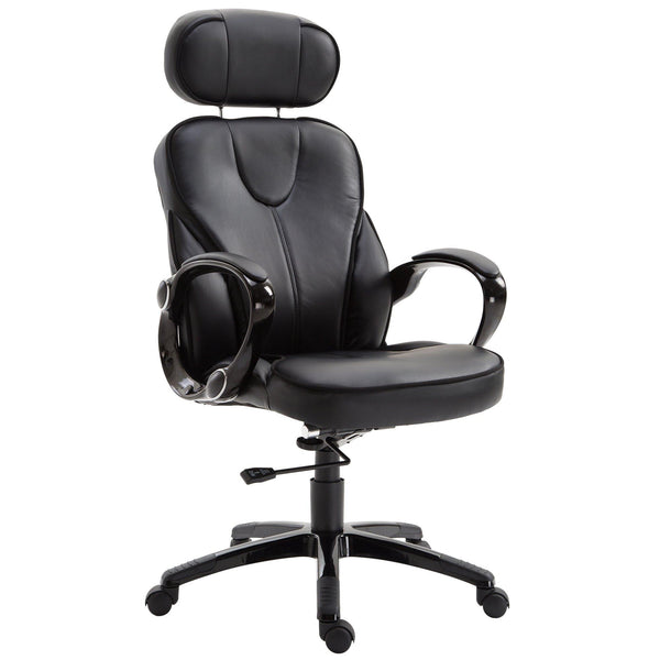 Fauteuil de bureau exécutif avec appui-tête en simili cuir noir acquista