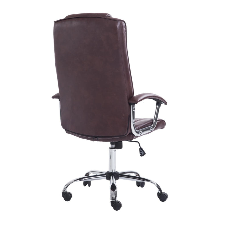 Poltrona Direzionale da Ufficio Regolabile Girevole Marrone 