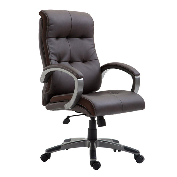 Chaise de bureau exécutive pivotante en similicuir marron prezzo