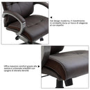 Poltrona Direzionale da Ufficio Girevole in Similpelle Marrone 