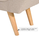 Panchina Divanetto Chesterfield in Lino Crema 117x46x55 cm 