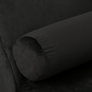 Divano Chaise Longue con Cuscino Rotondo in Flanella Nero 160x56x75 cm 