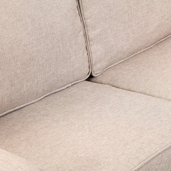 sconto Canapé moderne 2 places en tissu lin avec coussins déhoussables crème 163x84x92 cm