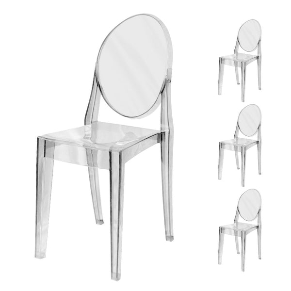 Lot de 4 chaises d'intérieur transparentes en polycarbonate Elizabet 38x46x90,5 cm acquista