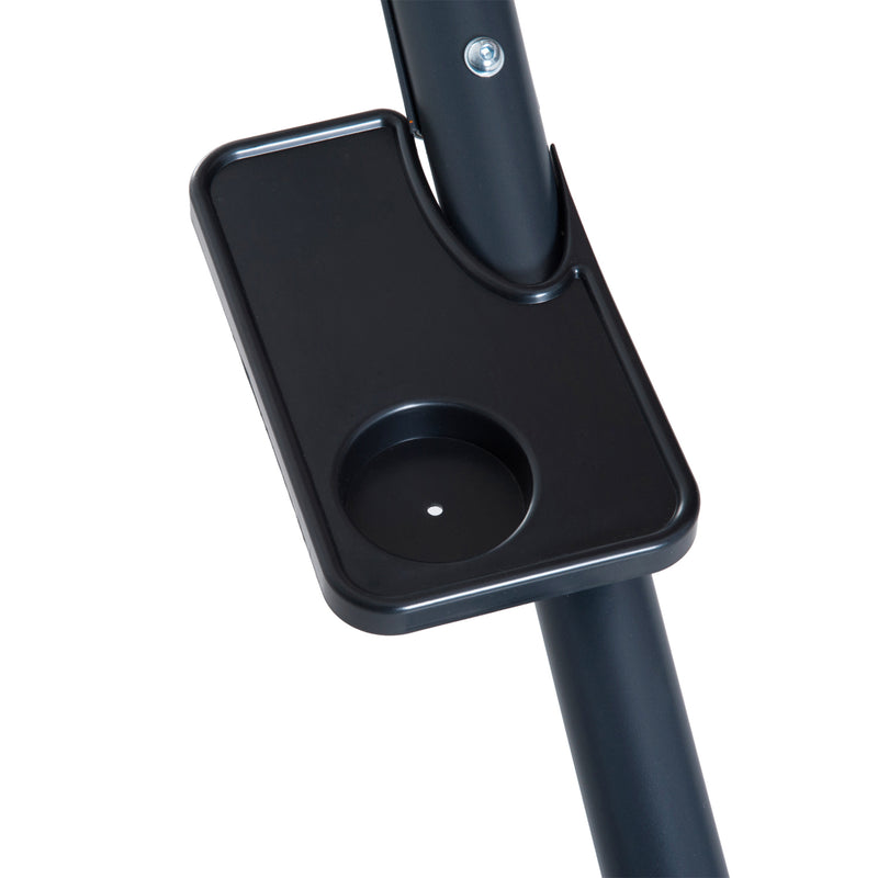 Dondolo da Giardino 2 Posti con Tettuccio Parasole e Vassoio Porta Bevande in Acciaio Beige 