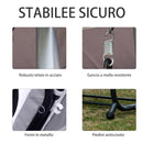 Dondolo da Giardino 3 Posti con Schienale Reclinabile e Tetto in Poliestere Grigio 