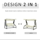 Dondolo da Giardino 3 Posti con Schienale Reclinabile e Cuscini 