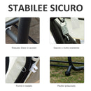 Dondolo da Giardino 3 Posti con Schienale Reclinabile e Cuscini 