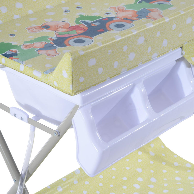 Fasciatoio Pieghevole Multiuso con Vaschetta Bagnetto per Neonati in Plastica Atossica 85x70x92 cm 